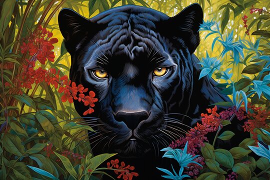 a black panther in the jungle