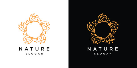 Rose flower logo design concept. vector line flower logo 