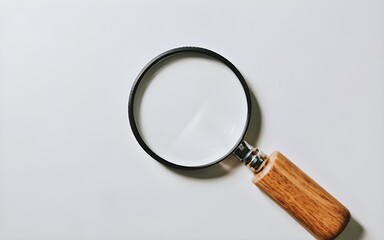 magnifying glass, white background