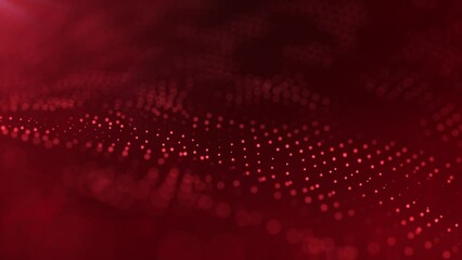 Digital flowing dots red loop background