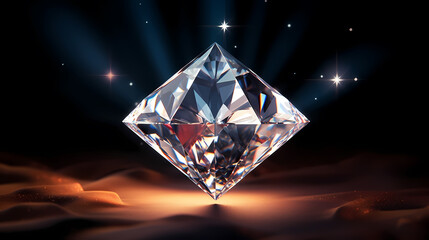 Diamonds, precious gemstones on soft light background