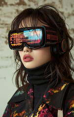 Futuristic Glamour: Cyberpunk Fashion Model Portrait