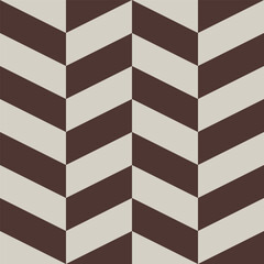 Seamless pattern with isometric squares, brown shapes on grey background, monochrome wallpaper in retro colours. Could be used as texture, print, wrapping.