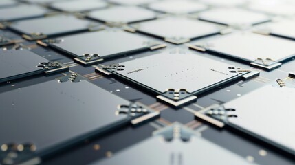 Isolated on a white background, a silicon wafer featuring processor cores - obrazy, fototapety, plakaty