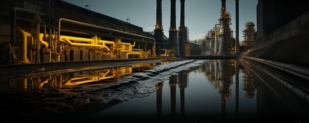 Fototapeta premium wastewater treatment plant panorama