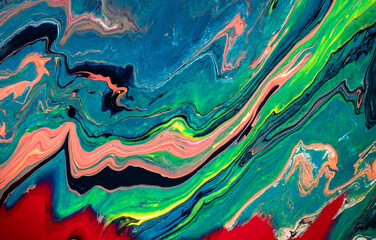 Colorful acrylic pouring inks making abstract art wallpaper