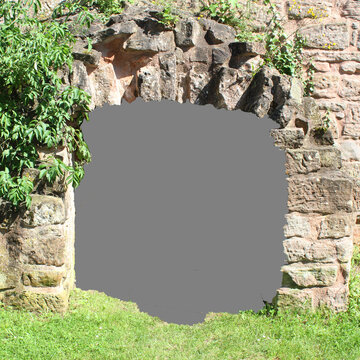 picture frame made from photo of castle window or door with vines 