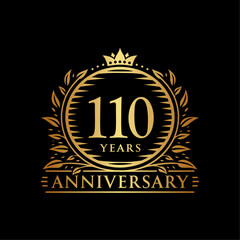 110 years celebrating anniversary design template. 110th anniversary logo. Vector and illustration.
