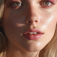 Portrait of a beautiful young woman with bright makeup. Beauty, cosmetics.
