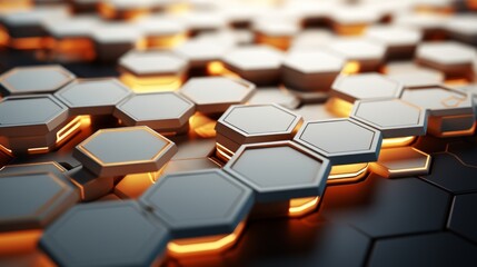 Obraz premium Futuristic hexagonal background Abstract geometric grid pattern