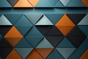 An abstract backdrop filled with an array of orange and blue squares arranged in a repetitive pattern. The contrast between the two vibrant colors creates a visually striking and dynamic composition - obrazy, fototapety, plakaty