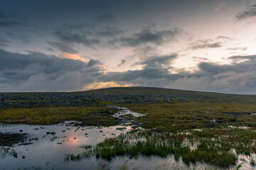 Knivskjellodden, a trail in the tundra towards the true northernmost point of Europe,  Norway