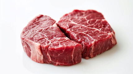 Fillet steak beef meat on white