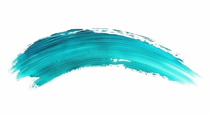 Teal paint stroke isolated on white background for artistic design and creative projects