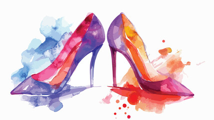 Stilettos watercolor clipart illustration with isolated