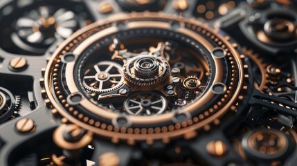 Close up of a beautiful luxury watch creating an elegant and artistic abstract background.