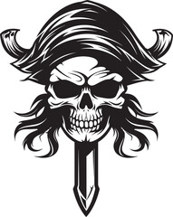Dagger Piercing Skull Badge Swashbucklers Legacy Icon Skull with Crossed Daggers Symbol Pirates Blade Insignia