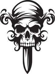 Cutthroat Pirates Insignia Emblem of the High Seas Jolly Roger Emblem Skull with Dagger Logo