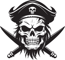 Pirates Legacy Crest Jolly Roger with Dagger Skull with Dagger Symbol Buccaneers Badge