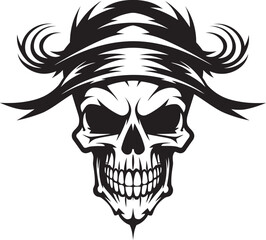 Dagger Piercing Skull Badge Jolly Roger Emblem Swashbucklers Logo Skull and Dagger Insignia