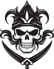 Skull Pierced by Dagger Iconic Emblem Rogue Pirate Insignia Buccaneers Blade