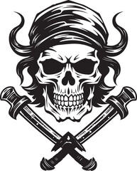 Buccaneers Badge Jolly Roger Skull Pirate Captains Insignia Deadly Dagger Skull