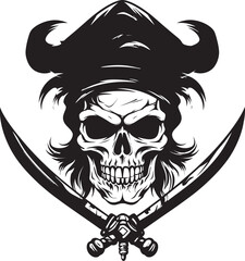 Swashbucklers Logo Skull and Dagger Insignia Rogue Pirates Crest Buccaneers Mark
