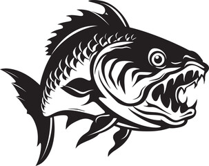Azure Ascent Vibrant Freshwater Fish Design Icon Sketches Jungle Jewel Dynamic Tropical Fish Logo Vectors