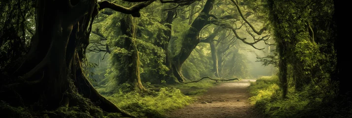 Photo sur Plexiglas Route en forêt The Mysterious Path: A Celebration of Nature's Grandeur and Enigma in JL Carter's Art