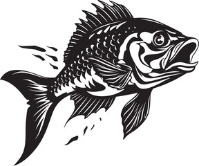 Lagoon Legends Dynamic Freshwater Fish Iconography Coral Crest Serene Tropical Fish Logo Vectors