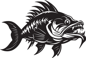 Fototapeta premium Oasis Opulence Freshwater Fish Logo Creations Azure Ascent Tropical Fish Vector Illustrations