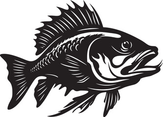 Fototapeta premium Azure Ascent Tropical Fish Vector Illustrations Jungle Jive Freshwater Fish Logo Sketches