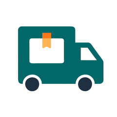 Colorful icon of a parcel delivery truck