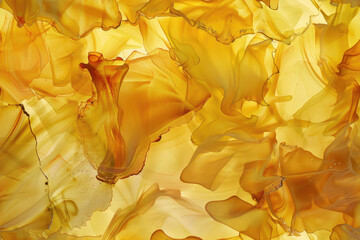 Beautiful alcohol ink style background in yellow. Template for invitation or creative backdrop, banner