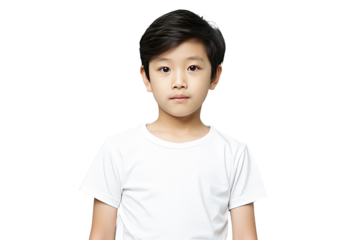 Close up of a serious chinese boy