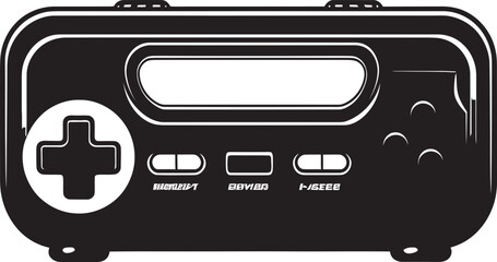 Classic Portable Game Gear Logo Retro Vector Design Nostalgia Console Emblem Portable Gaming System Vector