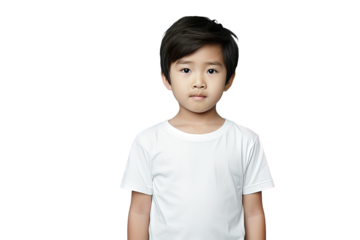 Close up of a serious chinese boy