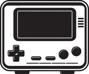 Gaming Nostalgia Icon Retro Vector Design Epoch Console Emblem Portable Vintage Graphics