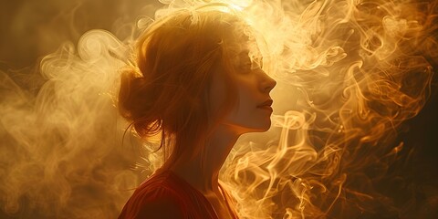 Radiant Energy: A woman's charismatic presence captivates others with positivity. Concept Inspiring Confidence, Empowering Women, Radiating Positivity