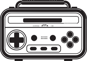 Nostalgic Gaming Quest Vintage Console Logo Graphic Classic Console Comeback Retro Handheld Gaming Icon