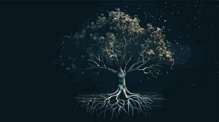 Tree of life with the roots. generative ai isolated