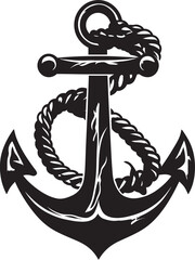 Nautical Navigator Logo Ship Anchor with Rope Vector Graphic Seaworthy Icon Badge Anchor Rope Vector Emblem