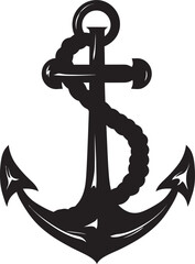 Nostalgic Seafarer Symbol Anchor Rope Vector Graphic Coastal Adventure Emblem Ship Anchor with Rope Vector Icon