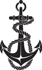 Fototapeta na wymiar Seafarers Mark Icon Anchor Rope Vector Graphic Coastal Adventure Emblem Ship Anchor with Rope Vector Icon