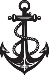 Seafarers Mark Icon Anchor and Rope Vector Icon Maritime Heritage Symbol Ship Anchor with Rope Vector Design