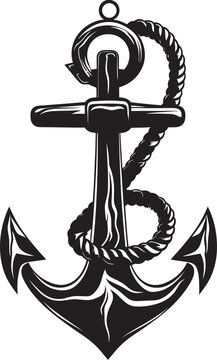 Sailors Legacy Badge Anchor and Rope Vector Design Retro Maritime Insignia Ship Anchor with Rope Vector Graphic