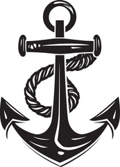 Coastal Explorer Logo Ship Anchor with Rope Vector Icon Sailors Pride Badge Anchor Rope Vector Design
