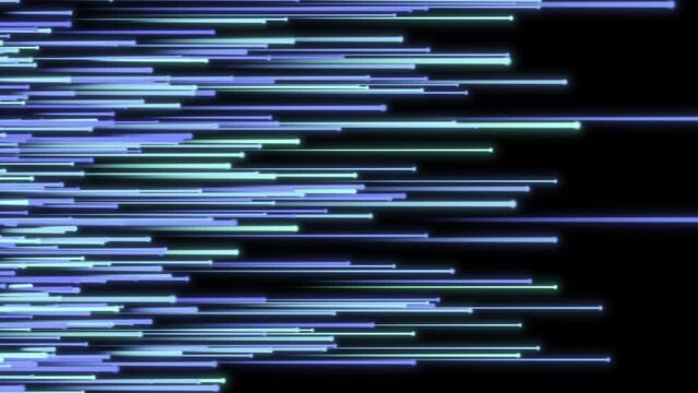 Abstract neon lines of lighting. Internet fiber flow. Concept of connecting to technology network. Motion graphic background in 4K.