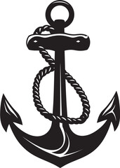 Seafaring Tradition Symbol Anchor and Rope Vector Emblem Oceanic Journey Logo Ship Anchor with Rope Vector Icon