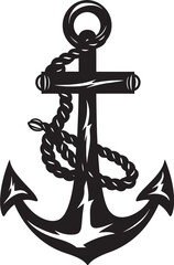 Seafarers Pride Emblem Ship Anchor with Rope Graphic Coastal Explorer Logo Anchor and Rope Vector Emblem